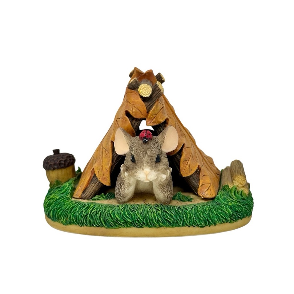 Vintage Fitz and Floyd Charming Tails Camping Out Figurine Whimsical Mouse Tent